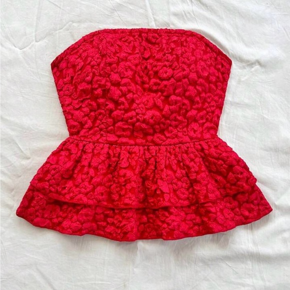 SHEIN Tops - Women’s Ladies Casual Jacquard Tie Backless Peplum Tube Top